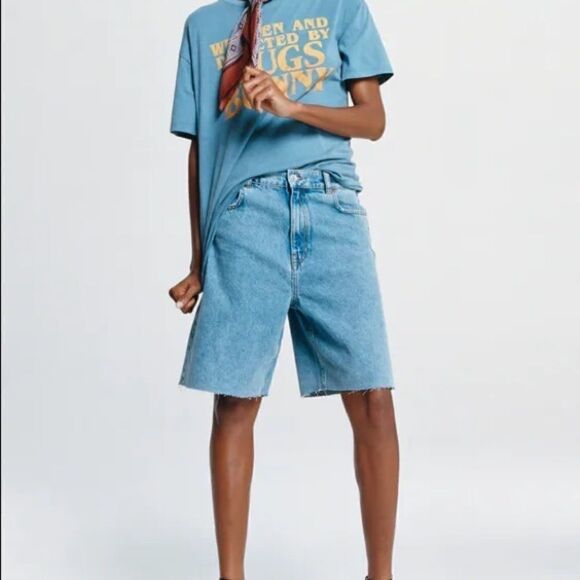 Zara Pants - Zara premium Bermuda shorts serenity blue